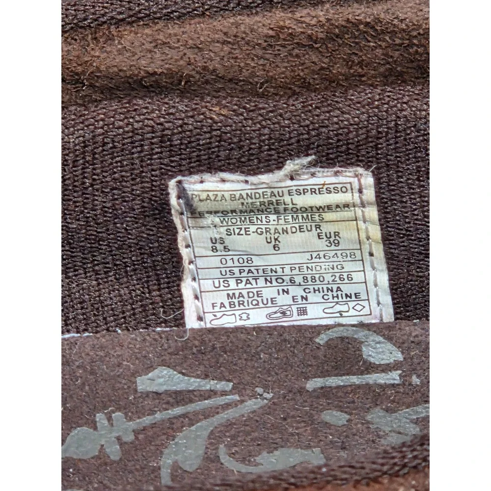 Merrell Plaza‎ Bandeau Espresso Brown Suede Leather Mary Jane Flats Womens 8.5